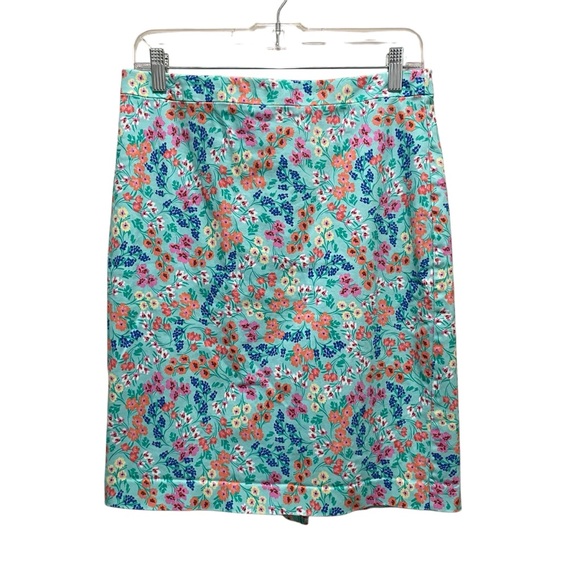 J. Crew Factory Dresses & Skirts - J.Crew Factory Floral Pencil Skirt Aqua Multicolor Women’s Size 8